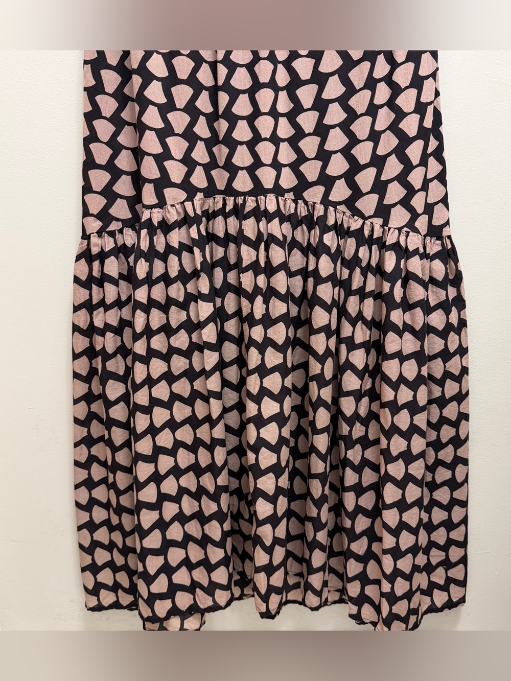 Mirth Lisbon Maxi Dress Kaftan Waist Tie Geo Print Handmade Edition in Eggplant - Picture 5 of 10